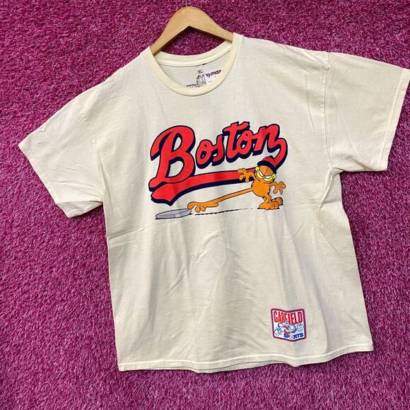 Garfield Boston Baseball Cartoon Graphic Design T-Shirt XL - Picture 3 of 6